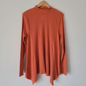 NWT Anthropologie T.La Relaxed Mock-Neck Waffle Top size M